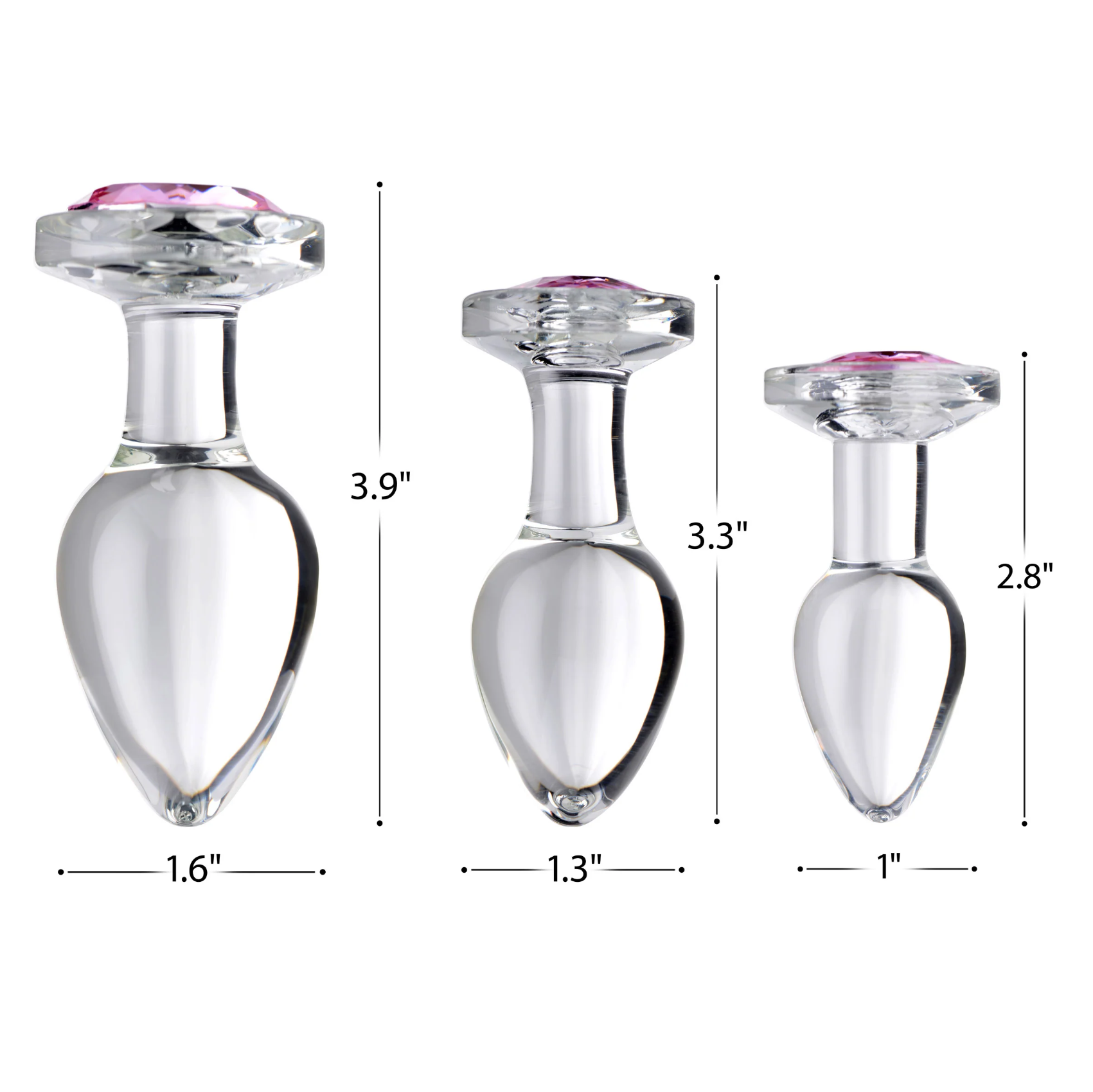Pink Gem Luxe Borosilicaat Kristal Plug thumbnail 4