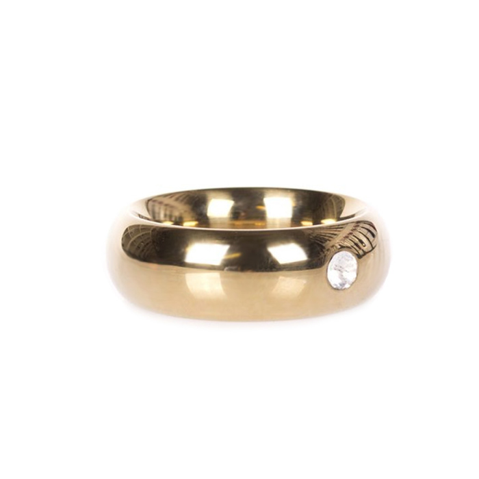 Gold Donut Cockring with Jewel - Thick - 40 mm - Afbeelding 2