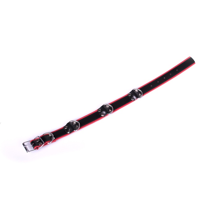 Deluxe Bondage Collar - Black & Red - Afbeelding 3