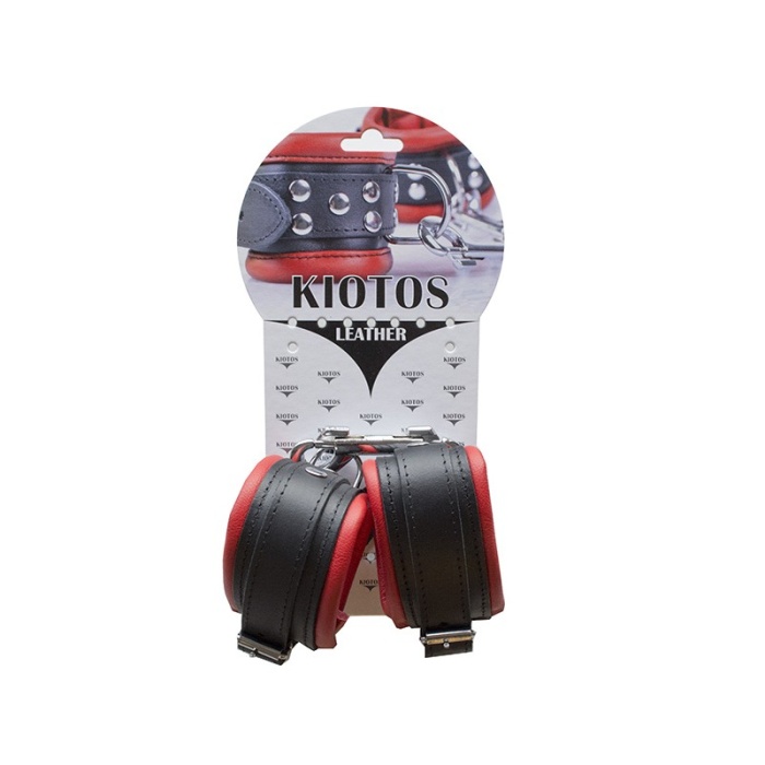 Leather Anklecuffs Red - 5 cm - Afbeelding 2