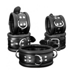 Leather Collar 6,5 cm - Black - Afbeelding 2