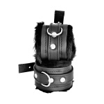 Fluffy Inside Black Leather Handcuffs