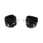 Fluffy Inside Black Leather Handcuffs - Afbeelding 3