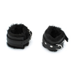 Fluffy Inside Black Leather Handcuffs - Afbeelding 4