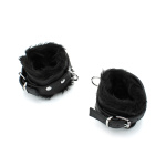 Fluffy Inside Black Leather Handcuffs - Afbeelding 5