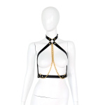 Leather Collar Chest with Gold Chains - Afbeelding 2