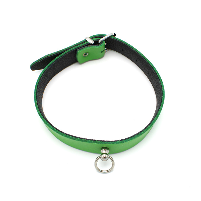 Leather Collar Mini O-Ring Green - Afbeelding 3