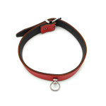 Leather Collar Mini O-Ring Red - Afbeelding 3