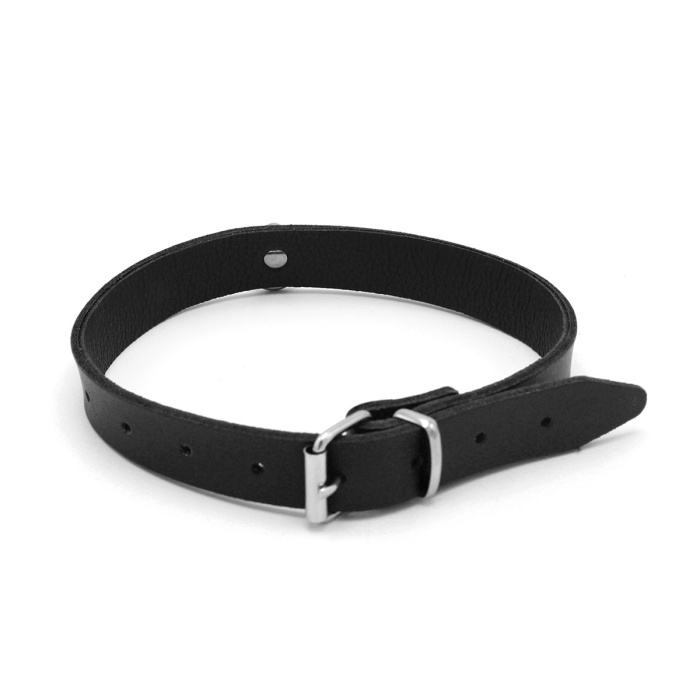 Leather Collar Mini O-Ring Black - Afbeelding 2