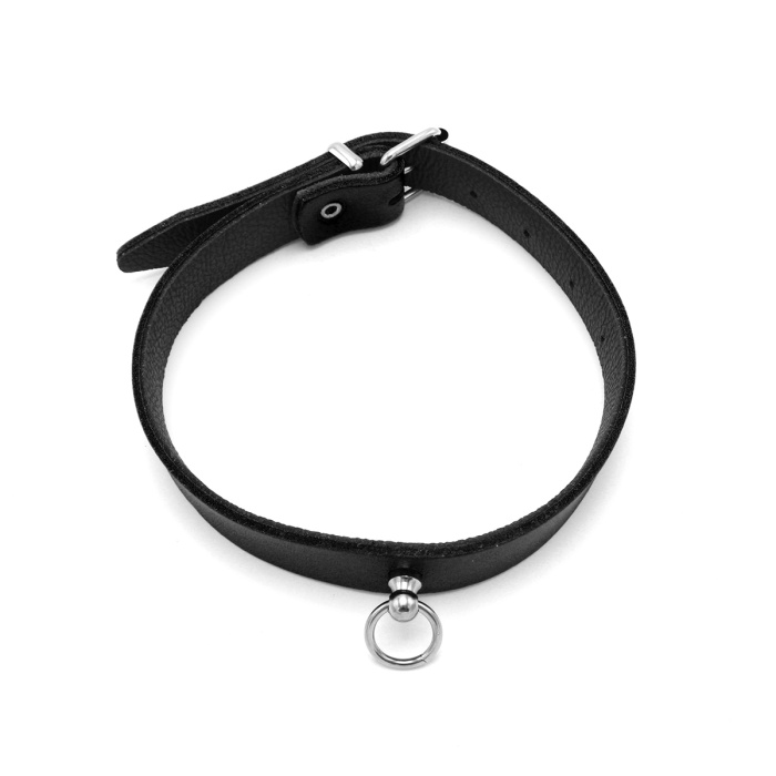 Leather Collar Mini O-Ring Black - Afbeelding 3