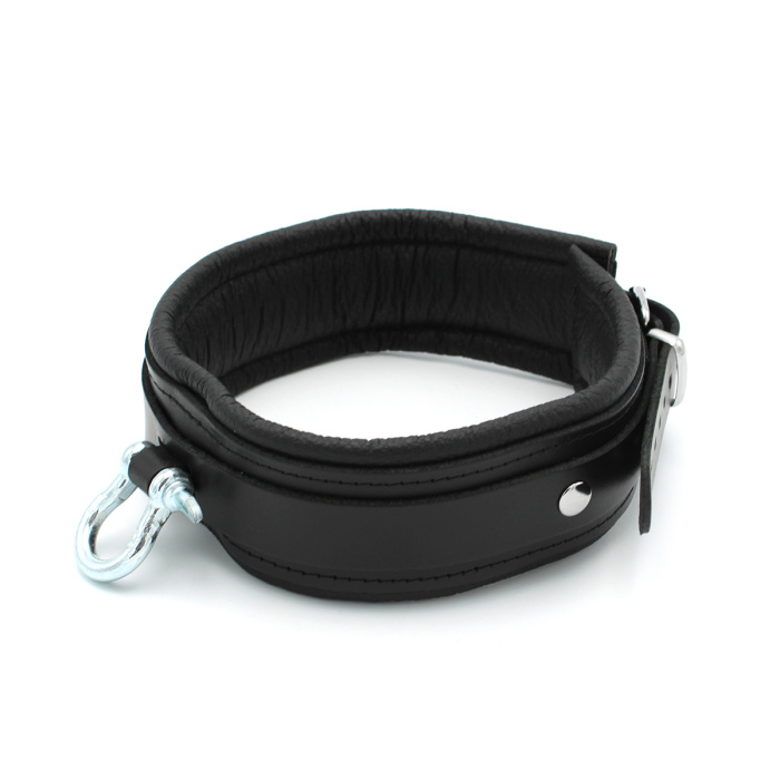 Leather Collar with Metal Shackle - Afbeelding 2