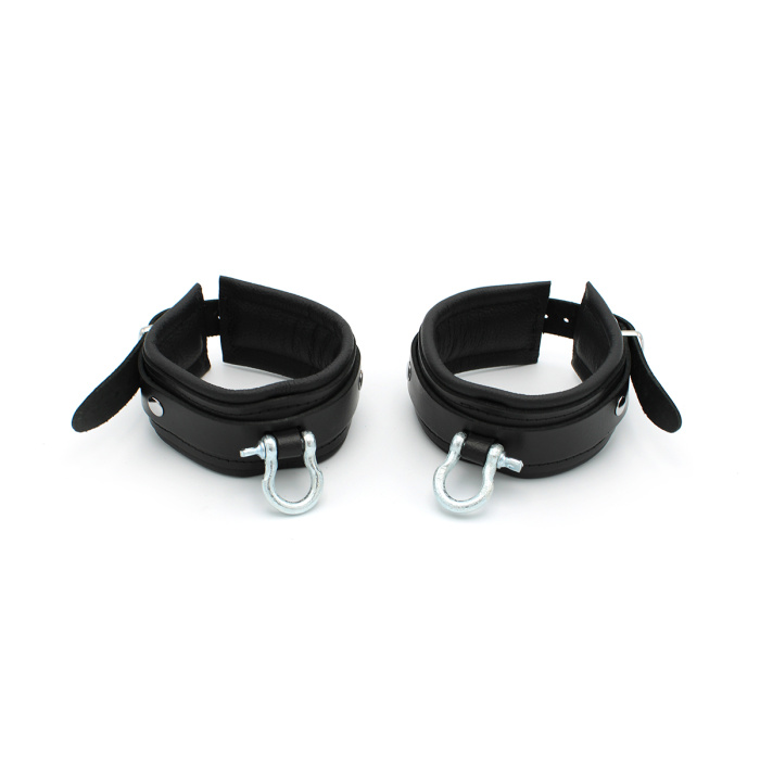 Leather Ankle cuffs with Metal Shackle - Afbeelding 3