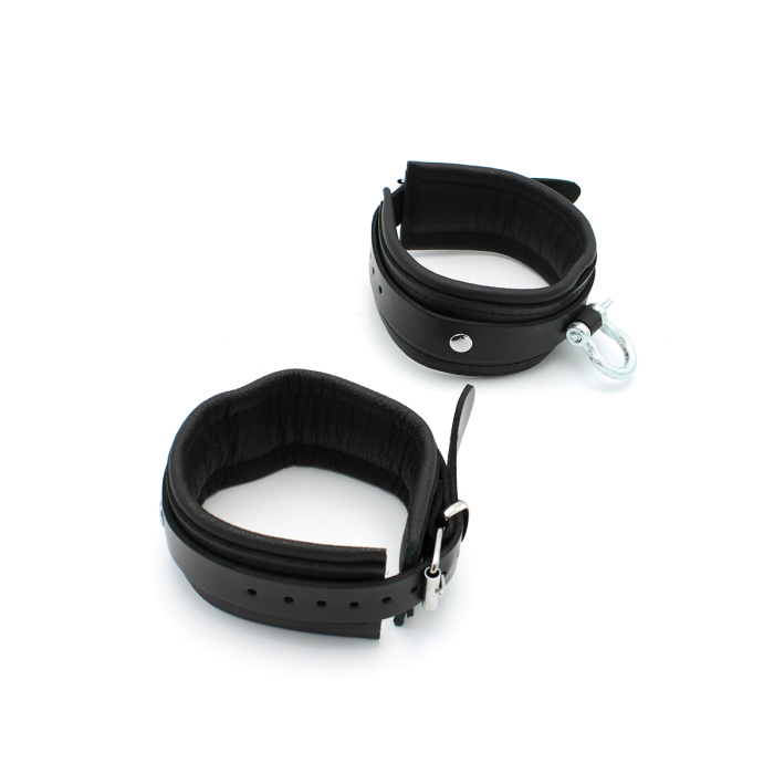 Leather Ankle cuffs with Metal Shackle - Afbeelding 4