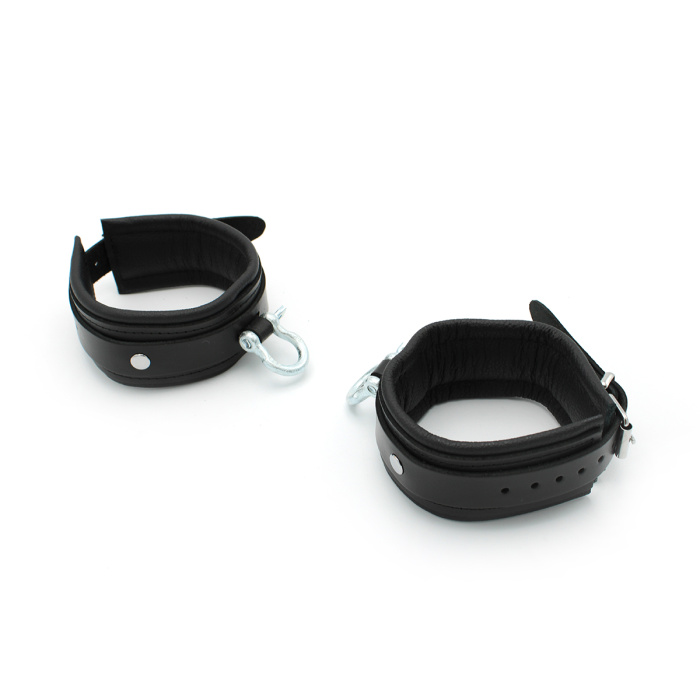 Leather Ankle cuffs with Metal Shackle - Afbeelding 6