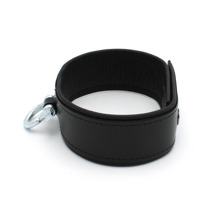 Leather Push Button Collar with Metal Shackle - Afbeelding 4
