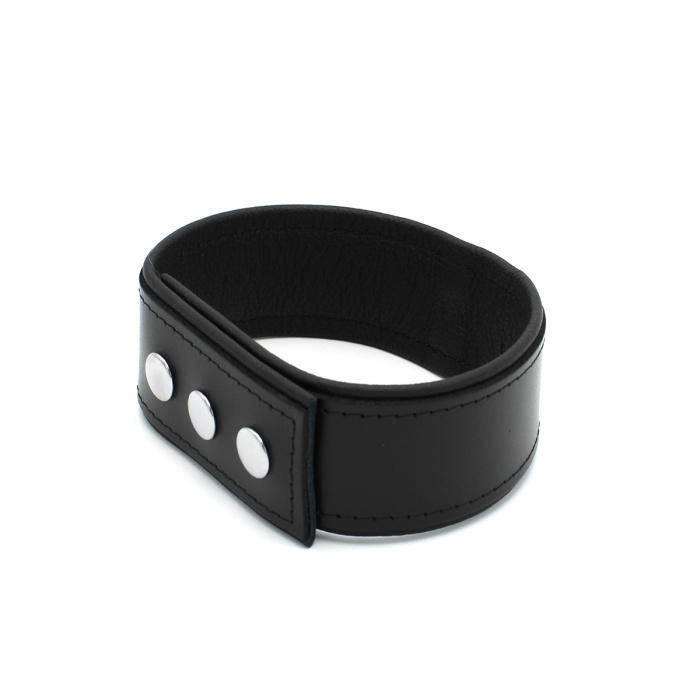 Leather Push Button Collar with Metal Shackle - Afbeelding 6