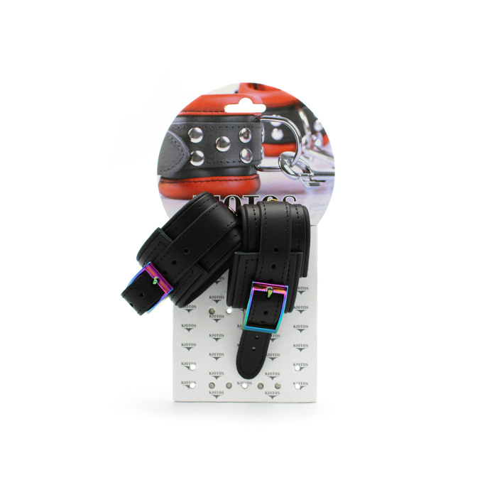 Leather Handcuffs Black Rainbow - Afbeelding 5