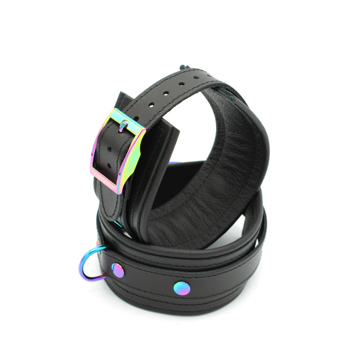 Leather Ankle Cuffs Black Rainbow - Afbeelding 4