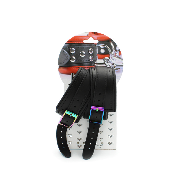 Leather Ankle Cuffs Black Rainbow - Afbeelding 7