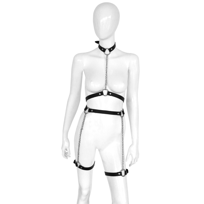 Leather Chain Harness with Leg Straps - Afbeelding 2