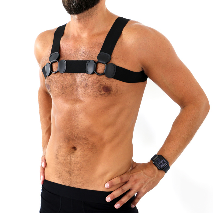 Elastic Chest Harness Black L/XL - Afbeelding 3