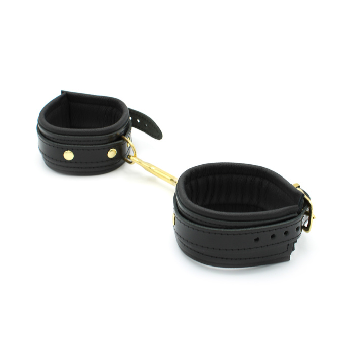 Shiny Black Leather Anklecuffs - Afbeelding 4