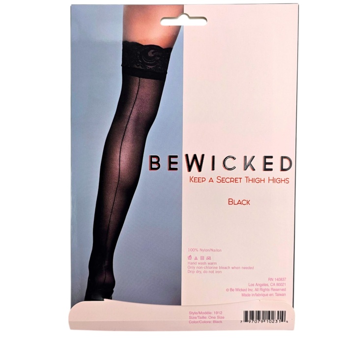 Keep A Secret Thigh Highs - BLK / OS - Afbeelding 5