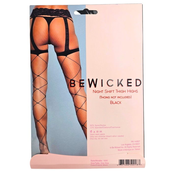 Night Shift Thigh Highs - BLK / OS - Afbeelding 5