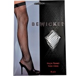 Nylon Fishnet Thigh Highs - BLK / OS - Afbeelding 4
