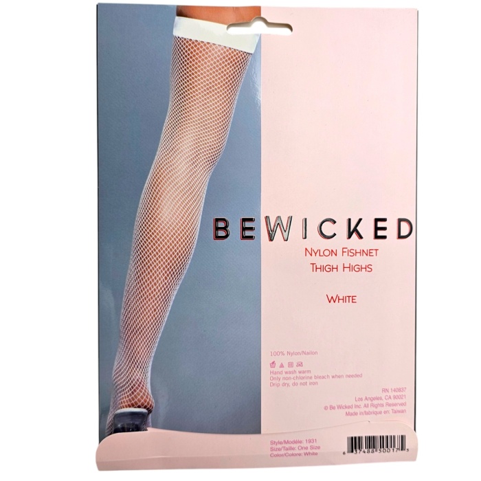 Nylon Fishnet Thigh Highs - WH / OS - Afbeelding 5