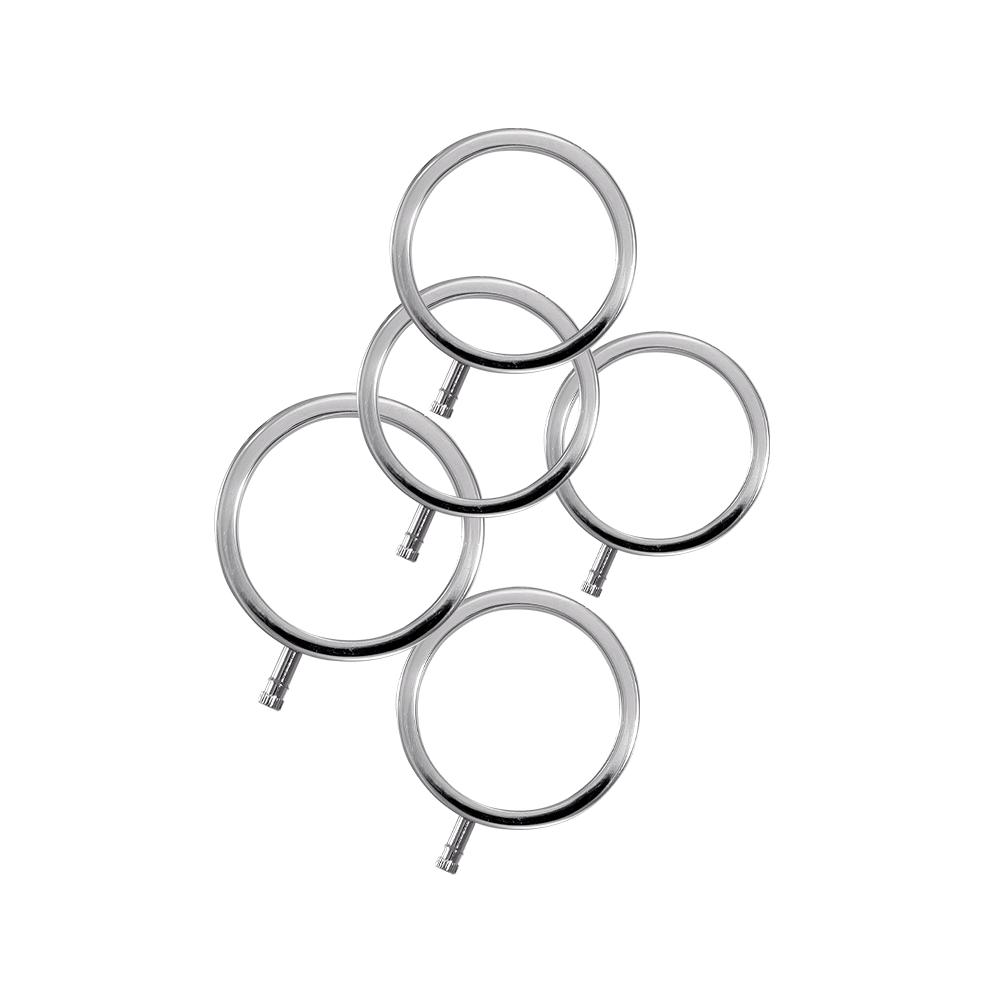 em2120-rings Solid Metal Cock Ring Set 5 Sizes - Afbeelding 1