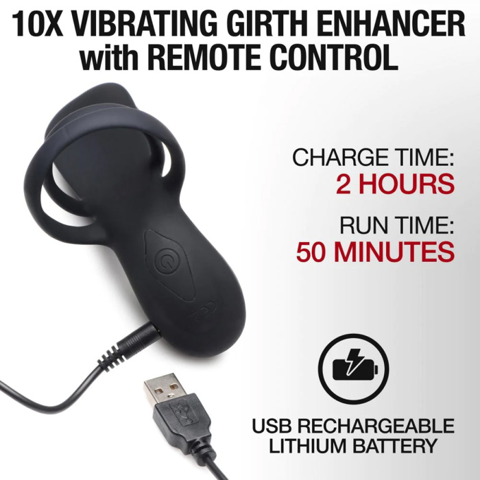 Silicone Vibrating Girth Enhancer w/ Remote Control - Afbeelding 4