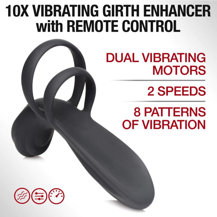 Silicone Vibrating Girth Enhancer w/ Remote Control - Afbeelding 5