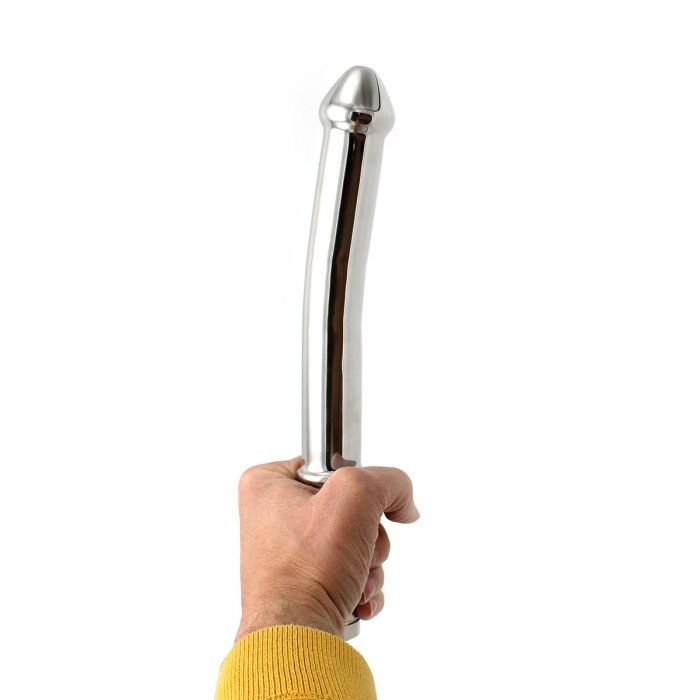 Mega Stainless Steel Dildo Slightly Curved - Afbeelding 3