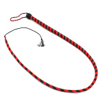 Leather Whip Black & Red 140 cm - Afbeelding 2