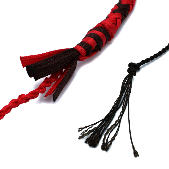 Nylon Bullwhip Black & Red 270 cm - Afbeelding 5