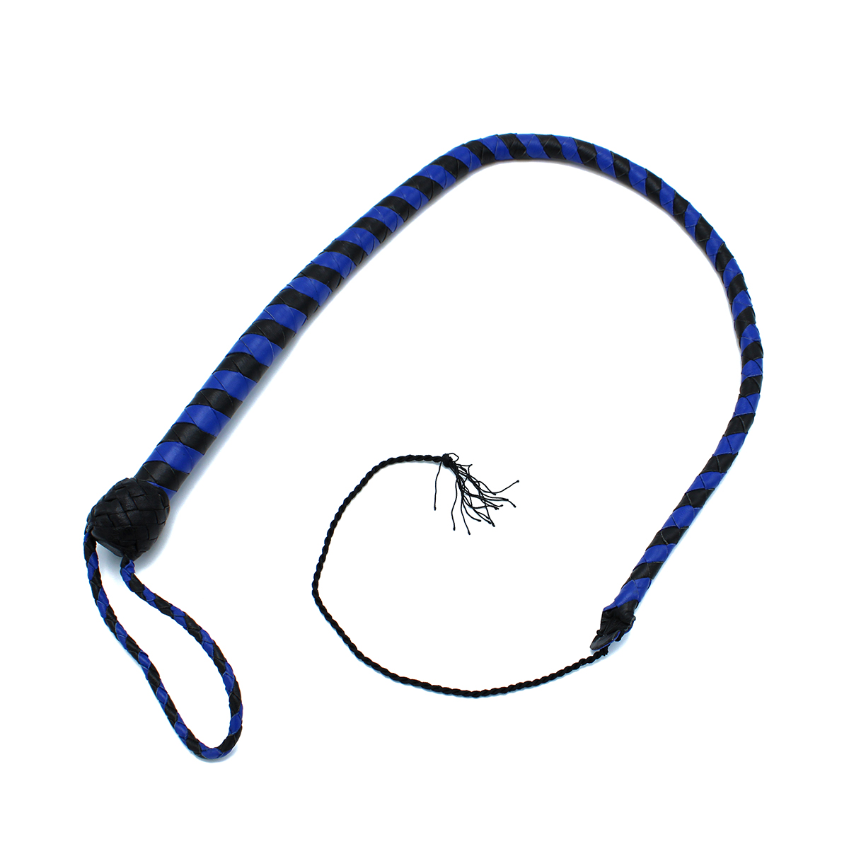 opr-277144-01 Leather Whip Black & Blue 90 cm - Afbeelding 1