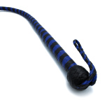 Leather Whip Black & Blue 140 cm - Afbeelding 4