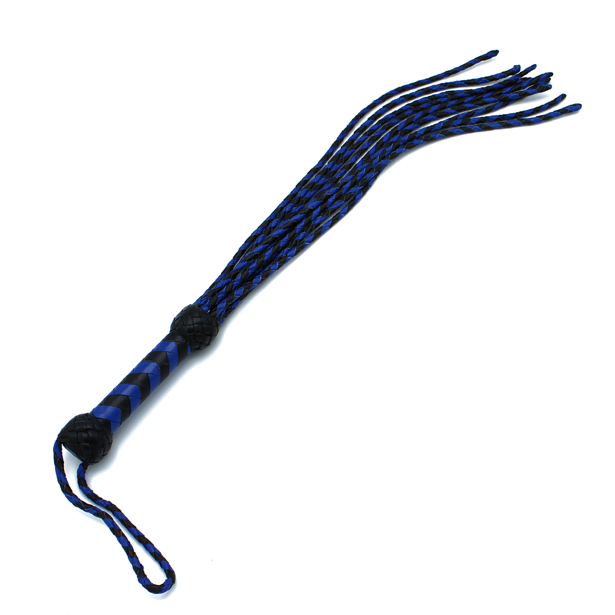 opr-277149-02 Leather Whip Nine Tails Black & Blue - Afbeelding 1