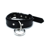 Black Leather Collar big O-Ring - Afbeelding 7