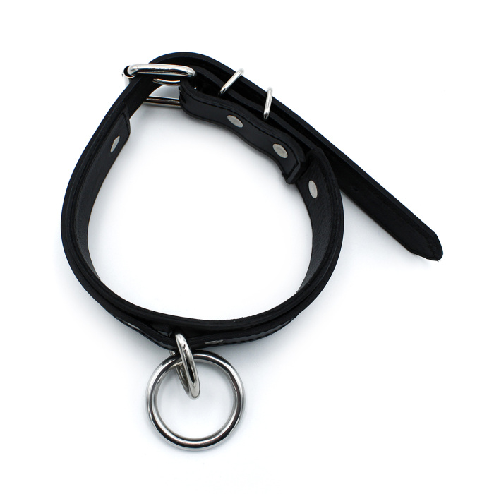 Black Leather Collar big O-Ring - Afbeelding 8