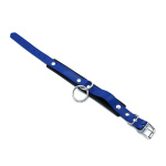 Black & Blue Leather Collar big O-Ring - Afbeelding 2
