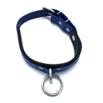 Black & Blue Leather Collar big O-Ring - Afbeelding 6