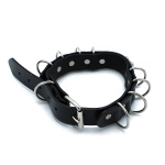 Black Leather Collar Multi-D-Rings - Afbeelding 3