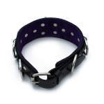 Black Leather Collar Deluxel O-Ring Multi-D-Rings - Afbeelding 4