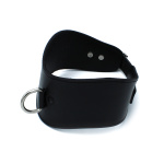 Contoured Black Leather Collar with D-Ring - Afbeelding 6