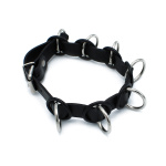 Black Leather Collar with 7 Statement Rings - Afbeelding 6
