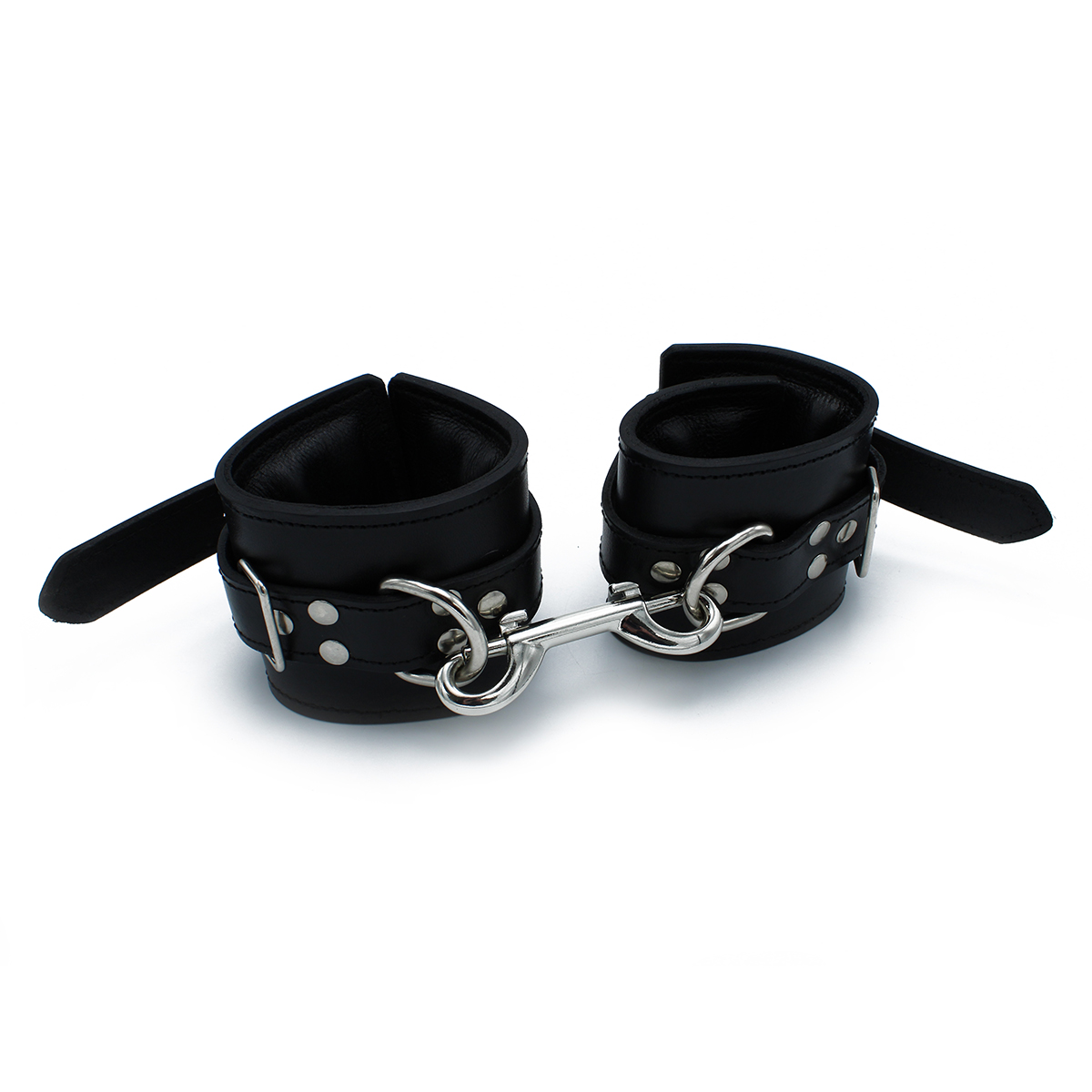 opr-277164-04 Black Leather Padded Wrist Restraints - Afbeelding 1