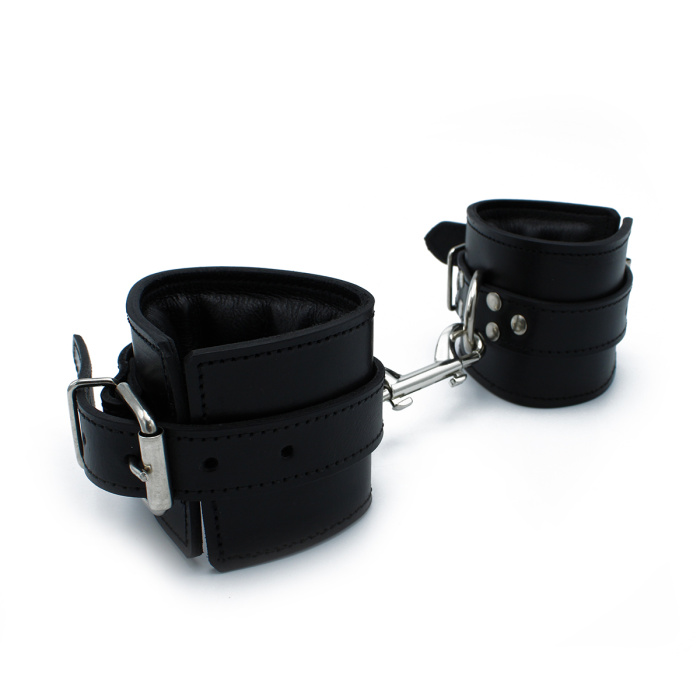 Black Leather Padded Wrist Restraints - Afbeelding 6