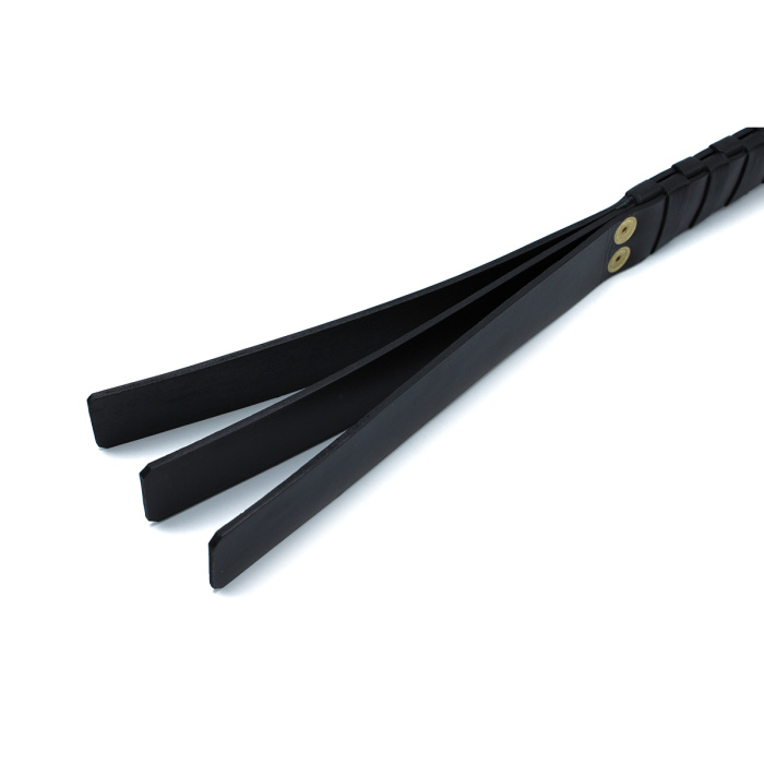 Black Leather Paddle with Gold D-Ring Handle - Afbeelding 3